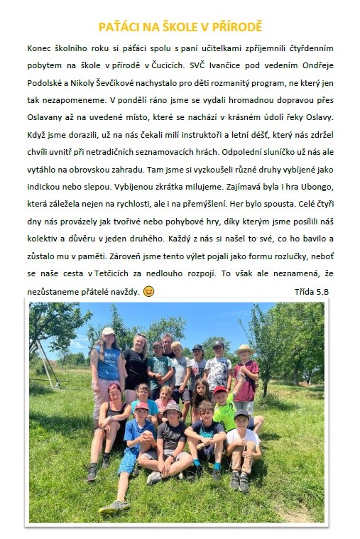 skola v prirode 5trida