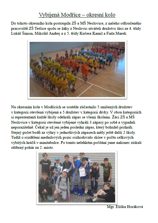 Vybijena Modrice 2023