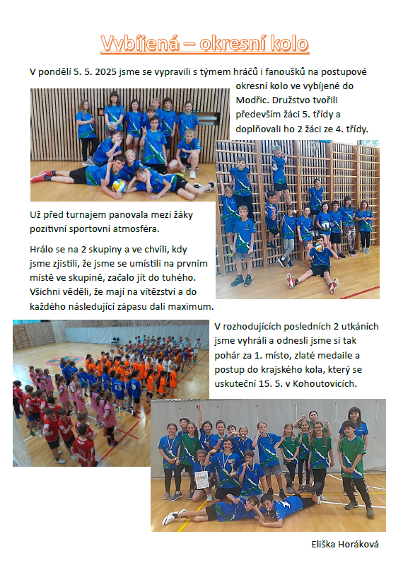 Vybijena okresni kolo 2025