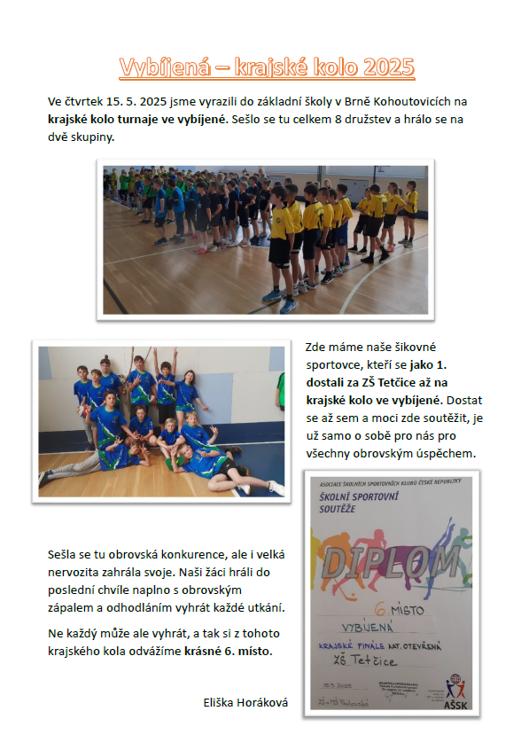 vybijena krajske kolo
